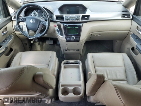 2014 Honda Odyssey EX-L with VIN 5FNRL5H60EB025526, listed as a Copart auction lot 57391215 with 153,758 mi miles and Salvage title. Bid and sale history available at DreamBid. Image 8.