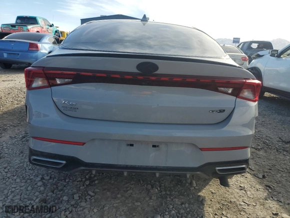 2021 Kia K5 GT-Line with VIN 5XXG64J26MG055058, listed as a Copart auction lot 46275555 with 77,052 mi miles and Salvage Title. Bid and sale history available at carsss.com. Image 6.
