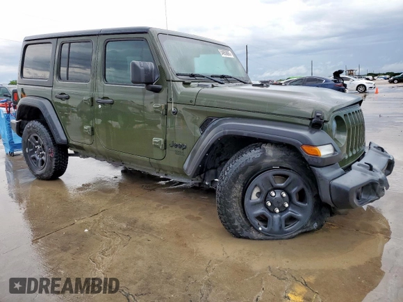 2021 Jeep Wrangler Unlimited Sport S with VIN 1C4HJXDG7MW708491, listed as a Copart auction lot 54859865 with 8,319 mi miles and Clean Title. Bid and sale history available at carsss.com. Image 4.