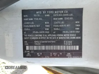 2011 Ford Transit Connect XL with VIN NM0LS7AN1BT047840, listed as a Copart auction lot 53360105 with 166,212 mi miles and Clean title. Bid and sale history available at DreamBid. Image 12.