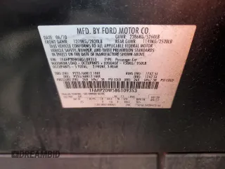 2011 Ford Taurus SE with VIN 1FAHP2DW5BG109353, listed as a Copart auction lot 53560195 with 169,432 mi miles and Salvage Title. Bid and sale history available at carsss.com. Image 12.