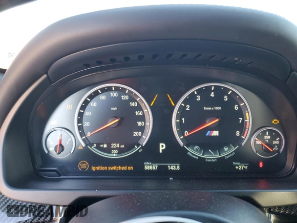 2018 BMW X5 M with VIN 5YMKT6C54J0Y83460, listed as a Copart auction lot 46113245 with 58,657 mi miles and Salvage Title. Bid and sale history available at carsss.com. Image 9.
