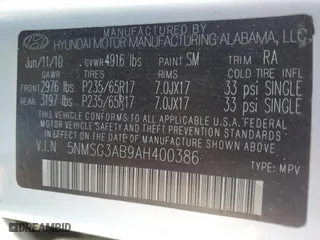 2010 Hyundai Santa Fe GLS with VIN 5NMSG3AB9AH400386, listed as a Copart auction lot 48658275 with 175,208 mi miles and Salvage Title. Bid and sale history available at carsss.com. Image 15.