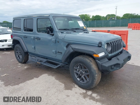 2024 Jeep Wrangler Sport S with VIN 1C4PJXDG4RW353640, listed as a IAAI auction lot 42152688 with Not provided miles and . Bid and sale history available at DreamBid. Image 1.
