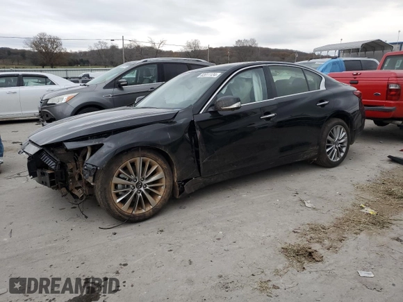 2024 Infiniti Q50 Luxe with VIN JN1EV7BR9RM632130, listed as a Copart auction lot 82011124 with Not Provided miles and Salvage Title. Bid and sale history available at DreamBid. Image 1.