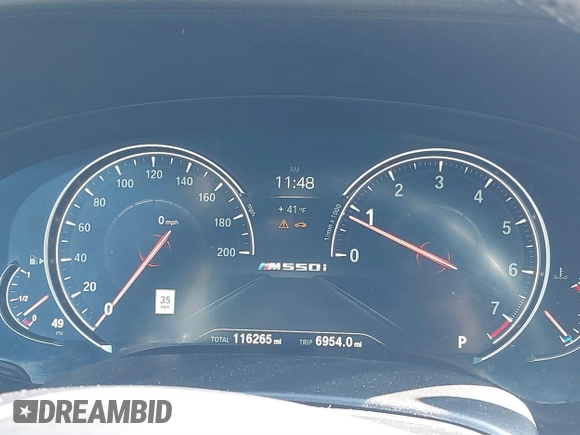 2018 BMW 5 Series M550i xDrive with VIN WBAJB9C55JB049529, listed as a IAAI auction lot 41241917 with 116,265 mi miles and . Bid and sale history available at carsss.com. Image 7.