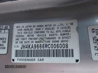 1998 Acura RL с VIN JH4KA9666WC006008, выставлен на аукционе IAAI как лот 41675045 с пробегом 232 087 миль миль и . История ставок и продаж доступна на DreamBid. Изображение 9.