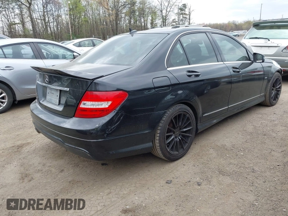 2012 Mercedes-Benz C-Class C 250 Sport with VIN WDDGF4HB6CA605476, listed as a IAAI auction lot 41974235 with 216,209 mi miles. Bid and sale history available at carsss.com. Image 4.