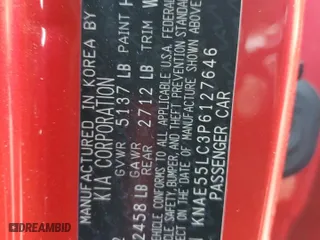 2023 Kia Stinger GT2 with VIN KNAE55LC3P6127646, listed as a Copart auction lot 81470704 with 39,527 mi miles and Salvage Title. Bid and sale history available at carsss.com. Image 12.