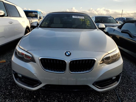 2018 BMW 2 Series 230i with VIN WBA2M7C53JVD51518, listed as a Copart auction lot 74461374 with 0 mi miles and Non Repairable. Bid and sale history available at carsss.com. Image 5.