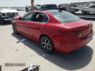 2019 Alfa Romeo Giulia Sport with VIN ZARFAMAN2K7612385, listed as a Copart auction lot 65497014 with 0 mi miles and Salvage Title. Bid and sale history available at carsss.com. Image 2.