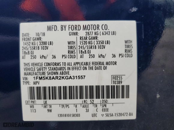 2019 Ford Police Interceptor Utility with VIN 1FM5K8AR2KGA31557, listed as a Copart auction lot 41376395 with 129,717 mi miles and Salvage Title. Bid and sale history available at carsss.com. Image 12.
