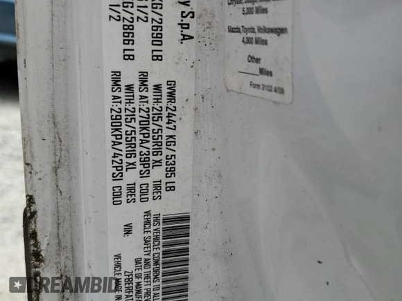 2016 Ram ProMaster City Cargo Tradesman with VIN ZFBERFAT5G6B63554, listed as a Copart auction lot 61101405 with 128,170 mi miles and Salvage title. Bid and sale history available at DreamBid. Image 13.
