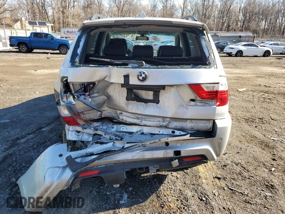 2008 BMW X3 3.0si with VIN WBXPC93448WJ20078, listed as a Copart auction lot 46501855 with 143,308 mi miles and Salvage Title. Bid and sale history available at DreamBid. Image 6.