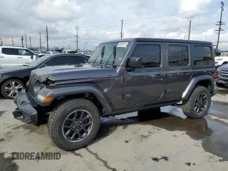 2021 Jeep Wrangler Unlimited 80th Anniversary with VIN 1C4HJXDN1MW595121, listed as a Copart auction lot 50250175 with 40,901 mi miles and Salvage Title. Bid and sale history available at DreamBid. Image 1.