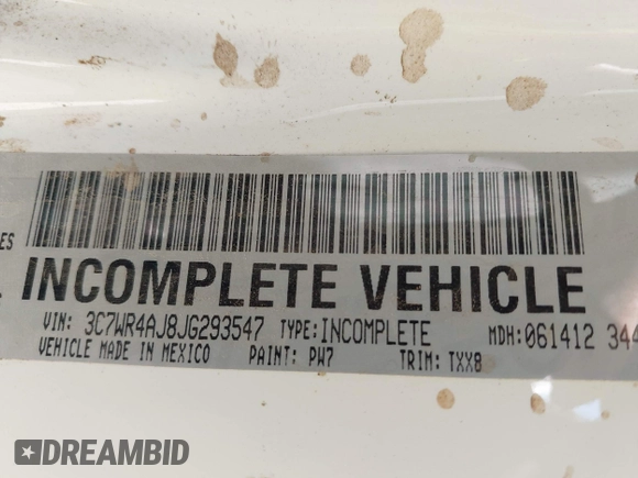 2018 Ram 2500 Tradesman z VIN 3C7WR4AJ8JG293547, wystawiony jako IAAI lot #42474445 z przebiegiem 121 406 mil mil oraz . Historia ofert i sprzedaży dostępna na DreamBid. Obrazek 9.