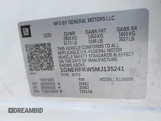 2021 Chevrolet Traverse LS с VIN 1GNERFKW5MJ135241, выставлен на аукционе IAAI как лот 42031405 с пробегом 189 770 миль миль и . История ставок и продаж доступна на DreamBid. Изображение 9.