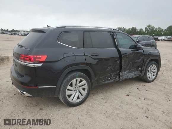 2021 Volkswagen Atlas SEL with VIN 1V2ER2CAXMC558114, listed as a Copart auction lot 55573455 with 49,296 mi miles and Salvage title. Bid and sale history available at DreamBid. Image 3.