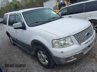 2003 Ford Expedition Eddie Bauer z VIN 1FMPU17L73LB07831, wystawiony jako IAAI lot #41746601 z przebiegiem 269 613 mil mil oraz . Historia ofert i sprzedaży dostępna na DreamBid. Obrazek 1.