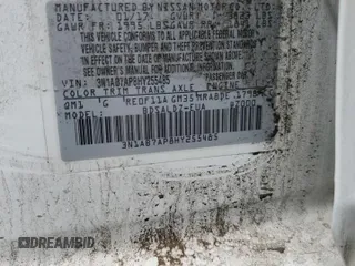 2017 Nissan Sentra SV with VIN 3N1AB7AP8HY255485, listed as a Copart auction lot 57142725 with Not provided miles and Salvage title. Bid and sale history available at DreamBid. Image 12.