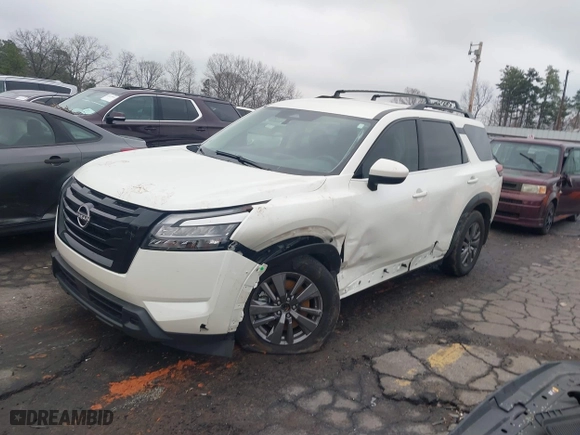 2024 Nissan Pathfinder SV with VIN 5N1DR3BA0RC223693, listed as a IAAI auction lot 41630868 with 12,742 mi miles. Bid and sale history available at carsss.com. Image 2.