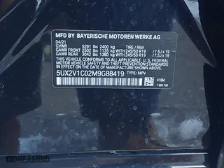 2021 BMW X4 xDrive30i with VIN 5UX2V1C02M9G88419, listed as a IAAI auction lot 41519669 with 41,252 mi miles. Bid and sale history available at carsss.com. Image 9.