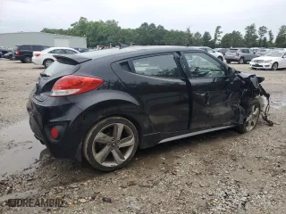 2014 Hyundai Veloster Turbo with VIN KMHTC6AE1EU198844, listed as a Copart auction lot 61006894 with 155,379 mi miles and Salvage Title. Bid and sale history available at carsss.com. Image 3.