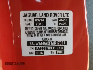 2015 Jaguar F-Type R z VIN SAJWA6DA3FMK17901, wystawiony jako Copart lot #78540084 z przebiegiem Nie podano mil oraz Szkody całkowita. Historia ofert i sprzedaży dostępna na DreamBid. Obrazek 13.
