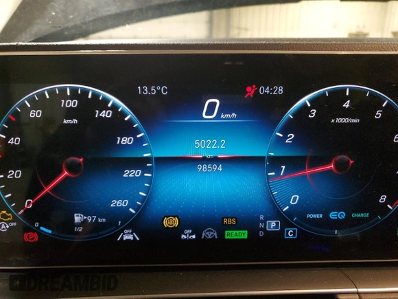 2020 Mercedes-Benz GLS 450 with VIN 4JGFF5KE9LA083422, listed as a Copart auction lot 54177924 with 98,594 mi miles and Salvage Title. Bid and sale history available at DreamBid. Image 9.