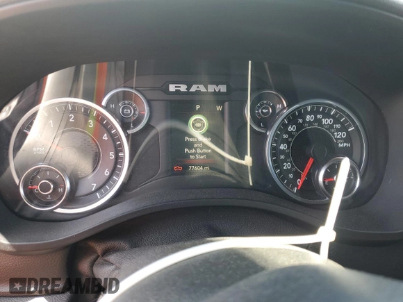 2021 Ram 1500 Big Horn with VIN 1C6RREFT2MN747109, listed as a Copart auction lot 58084855 with 77,604 mi miles and Salvage title. Bid and sale history available at DreamBid. Image 9.