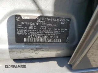 2011 BMW 3 Series 328i xDrive с VIN WBAPK5C55BA995334, выставлен на аукционе Copart как лот 45465805 с пробегом Не указан миль и Списание • Salvage title. История ставок и продаж доступна на DreamBid. Изображение 12.
