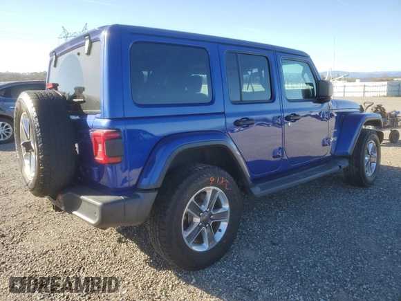 2018 Jeep Wrangler Unlimited Sahara z VIN 1C4HJXENXJW262779, wystawiony jako Copart lot #47882345 z przebiegiem Nie podano mil oraz Szkoda całkowita • Salvage title. Historia ofert i sprzedaży dostępna na DreamBid. Obrazek 3.