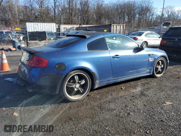 2006 Infiniti G35 Coupe with VIN JNKCV54E26M718313, listed as a Copart auction lot 83006474 with 0 mi miles and Salvage Title. Bid and sale history available at carsss.com. Image 3.