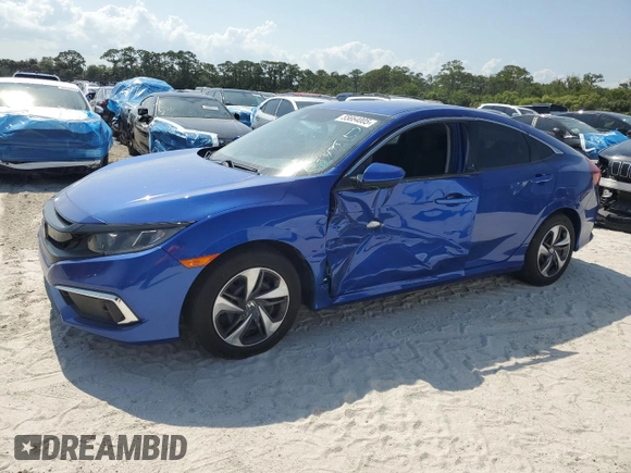 2020 Honda Civic LX with VIN 2HGFC2F69LH575112, listed as a Copart auction lot 55664005 with 33,495 mi miles and Non Repairable. Bid and sale history available at DreamBid. Image 1.