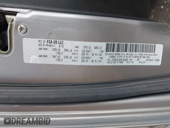 2016 Dodge Grand Caravan SXT with VIN 2C4RDGCG0GR102699, listed as a IAAI auction lot 42221564 with 229,250 mi miles and . Bid and sale history available at DreamBid. Image 9.
