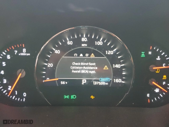 2020 Kia Sorento EX V6 with VIN 5XYPHDA53LG707343, listed as a Copart auction lot 45922795 with 137,500 mi miles and Salvage Title. Bid and sale history available at carsss.com. Image 9.