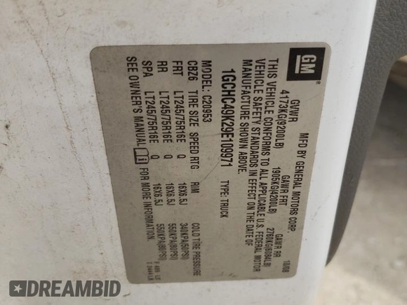 2009 Chevrolet Silverado 1500 with VIN 1GCHC49K29E109971, listed as a Copart auction lot 54607675 with 306,048 mi miles and Clean Title. Bid and sale history available at DreamBid. Image 12.