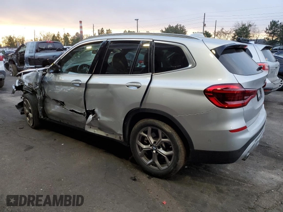 2020 BMW X3 xDrive30i with VIN 5UXTY5C0XL9C73799, listed as a Copart auction lot 48844655 with 37,526 mi miles and Salvage Title. Bid and sale history available at DreamBid. Image 2.