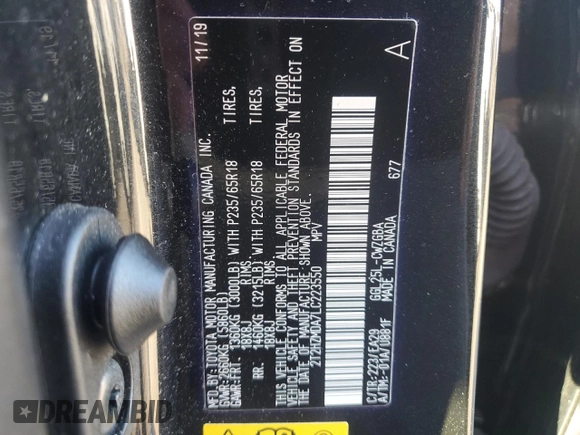 2020 Lexus RX with VIN 2T2HZMDA7LC223550, listed as a Copart auction lot 48461155 with 56,202 mi miles and Salvage Title. Bid and sale history available at carsss.com. Image 16.