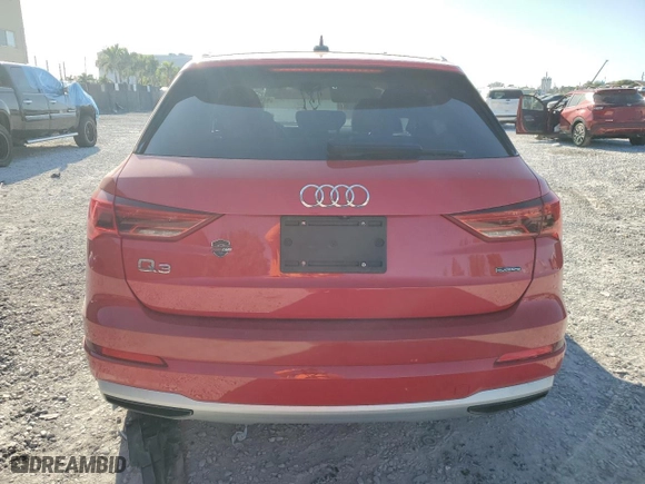 2021 Audi Q3 Premium with VIN WA1AUCF33M1062126, listed as a Copart auction lot 47980435 with 77,600 mi miles and Salvage Title. Bid and sale history available at carsss.com. Image 6.