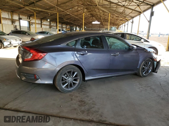 2020 Honda Civic Sedan EX with VIN 19XFC1F37LE205125, listed as a Copart auction lot 54004475 with 64,031 mi miles and Salvage Title. Bid and sale history available at carsss.com. Image 3.
