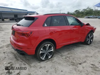 2021 Audi Q3 S line Premium Plus with VIN WA1EECF37M1006141, listed as a Copart auction lot 63611225 with 43,996 mi miles and Non repairable. Bid and sale history available at DreamBid. Image 3.
