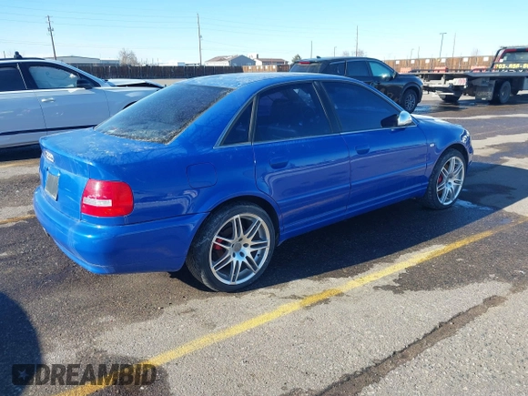 2001 Audi S4 with VIN WAURD68D31A046436, listed as a IAAI auction lot 41408281 with 88,801 mi miles. Bid and sale history available at carsss.com. Image 4.