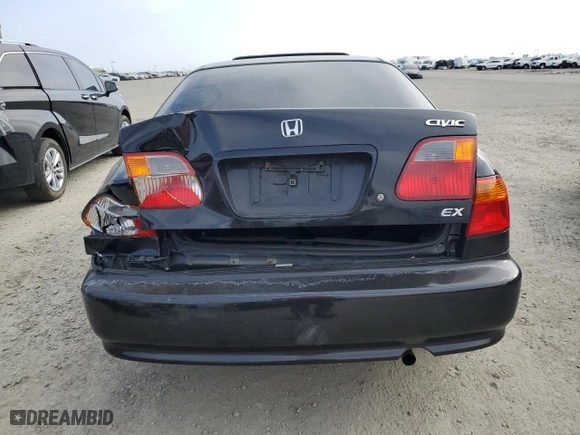 1999 Honda Civic EX with VIN 2HGEJ8641XH531176, listed as a Copart auction lot 50145445 with 138,366 mi miles and Salvage Title. Bid and sale history available at carsss.com. Image 6.
