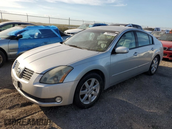 2004 Nissan Maxima SE with VIN 1N4BA41E64C837014, listed as a Copart auction lot 75065564 with 0 mi miles and Non Repairable. Bid and sale history available at carsss.com. Image 1.
