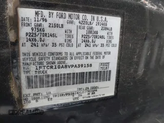 1997 Ford Ranger XLT with VIN 1FTCR10A8VPA39158, listed as a IAAI auction lot 41909857 with 190,404 mi miles. Bid and sale history available at carsss.com. Image 9.
