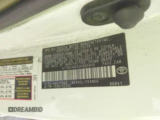 2009 Toyota Camry with VIN 4T1BE46KX9U805810, listed as a IAAI auction lot 40605857 with 1 mi miles. Bid and sale history available at carsss.com. Image 9.