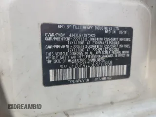 2014 Subaru Crosstrek Premium with VIN JF2GPAVC5E8271858, listed as a Copart auction lot 60158545 with 190,978 mi miles and Salvage title. Bid and sale history available at DreamBid. Image 12.