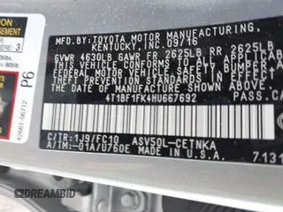 2017 Toyota Camry XLE z VIN 4T1BF1FK4HU667692, wystawiony jako IAAI lot #41789133 z przebiegiem 190 699 mil mil oraz . Historia ofert i sprzedaży dostępna na DreamBid. Obrazek 9.