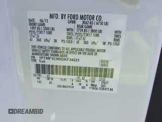 2013 Ford F-150 XL with VIN 1FTMF1CM5DKF34223, listed as a IAAI auction lot 42355085 with 190,747 mi miles and . Bid and sale history available at DreamBid. Image 9.